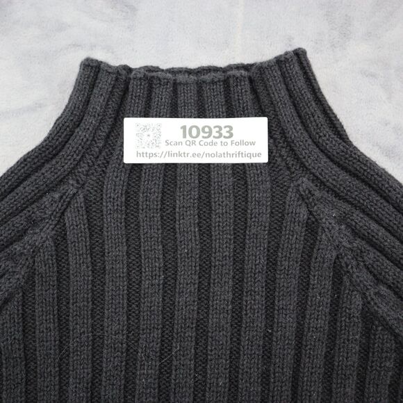 Herman Geist Sweater Women Large Gray Casual Outdoors Preppy Mock Neck Ribbed - Picture 8 of 15